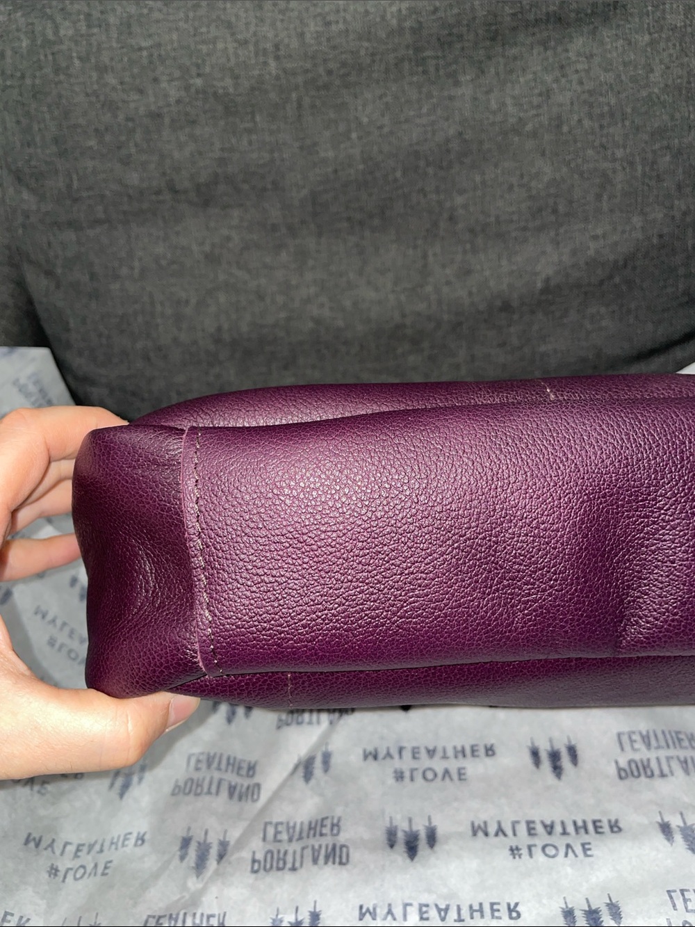 Portland Leather Plum Purple Shoulder Bag - Picture 7 of 14
